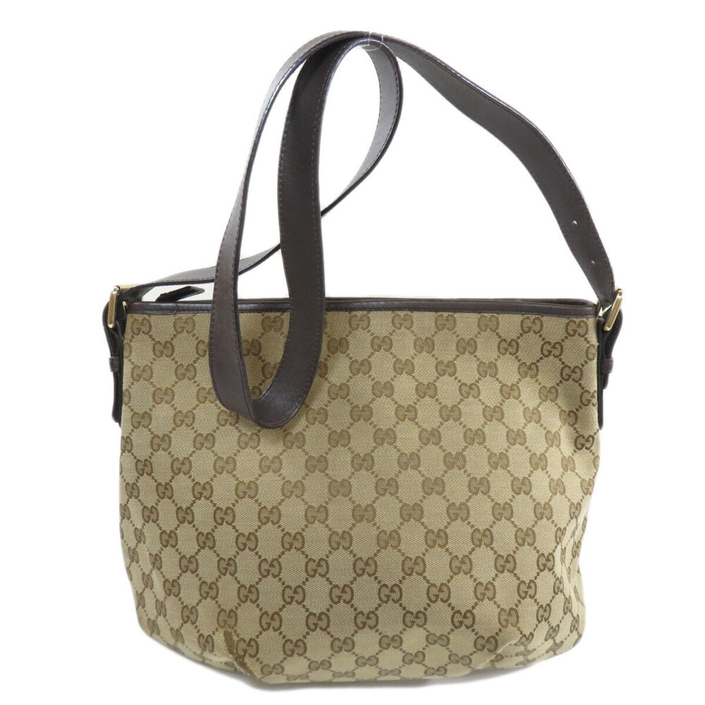 Gucci GG Canvas brown beige Shoulder Bag Brown Tan